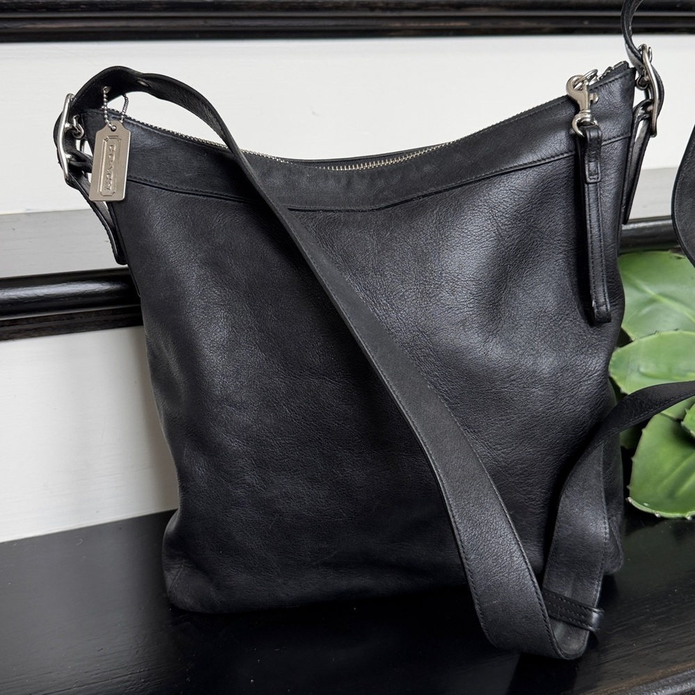 Vintage Coach 9188 Shoulder Bag Crossbody Genuine Leather Black purse - Picture 5 of 9